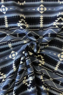 Fleece Print - Dark Blue/Blue Aztec