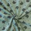 Fleece Print - Dark Grey Animal Heads on Dark Old Mint