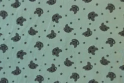 Fleece Print - Dark Grey Animal Heads on Dark Old Mint