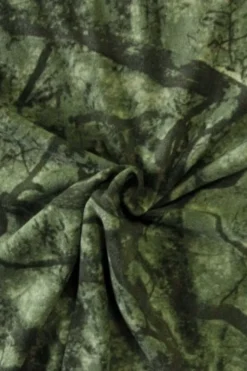 Fleece Print - Forest Branches on Green