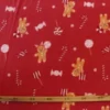 Fleece Print - Gingerbread Man and Christmas Candy on Red