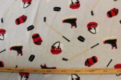 Fleece Print - Ice Hockey on Light Grey