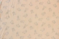 Fleece Print - Light Grey Bunnies on Light Salmon