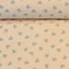 Fleece Print - Light Grey Hearts on Light Salmon