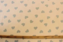 Fleece Print - Light Grey Hearts on Light Salmon
