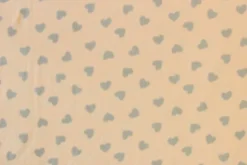 Fleece Print - Light Grey Hearts on Light Salmon