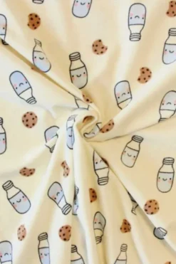Fleece Print - Milk and Cookies on Creme