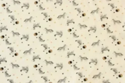 Fleece Print - Moon an Wolves on White