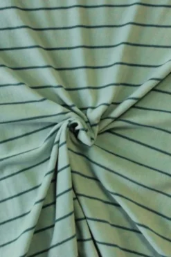 Fleece Print - Petrol Green Lines on Mint
