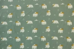 Fleece Print - Polar Bears on Vintage Mint
