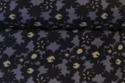 Fleece Print - Purple Big Flowers on Light Purple