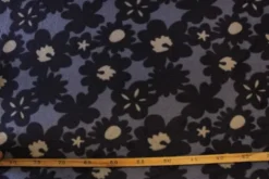 Fleece Print - Purple Big Flowers on Light Purple