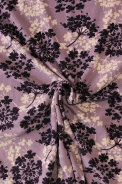 Fleece Print - Purple/White Hydrangeas on Lilac