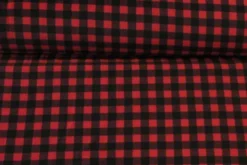 Fleece Print - Red/Black Small Squares
