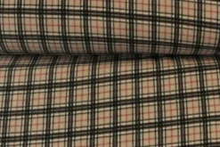 Fleece Print - Red/Black Squares on Beige