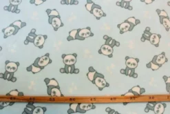Fleece Print - Sleeping Pandas on Light Blue