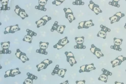 Fleece Print - Sleeping Pandas on Light Blue