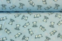 Fleece Print - Sleeping Pandas on Light Blue