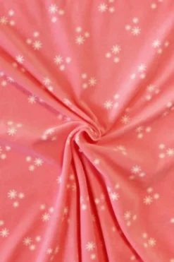 Fleece Print - Snowflakes on Hot Pink