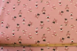 Fleece Print - Tiny Ballerinas on Warm Pink