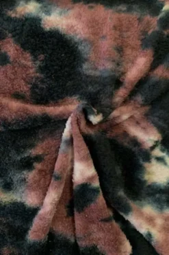 Fluffy Fur Tie Dye - Black/Mauve