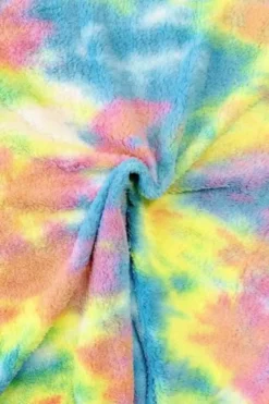 Fluffy Fur Tie Dye - Blue/Yellow/Green/Pink