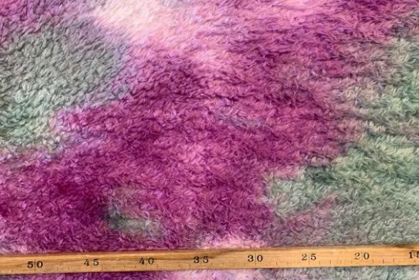 Fluffy Fur Tie Dye - Grey/Pink