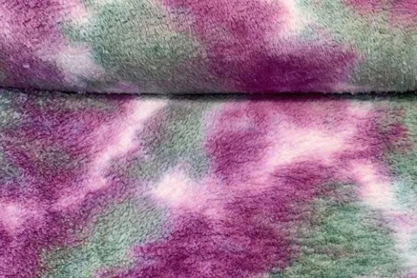Fluffy Fur Tie Dye - Grey/Pink