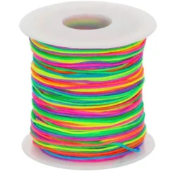 Glanskoord/ Speenkoord 1mm - Regenboog