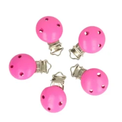 Houten Speenklem Middel - Fuchsia