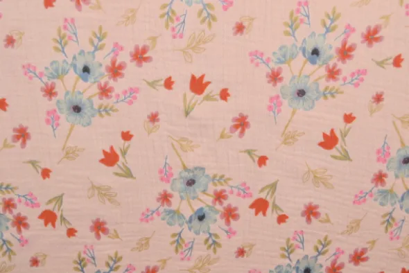 Hydrofiel - Colorful Flowers on Old Pink