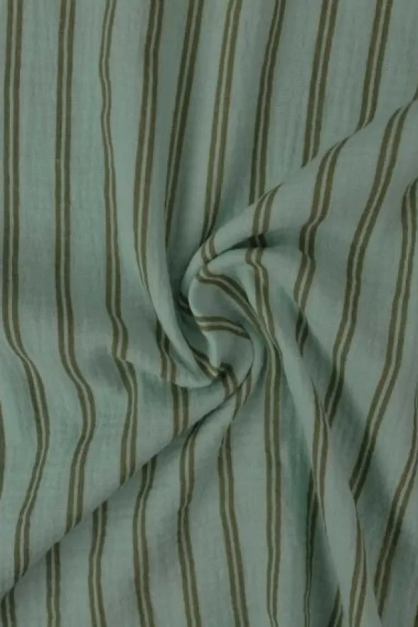 Hydrofiel - Taupe Stripes on Vintage Green