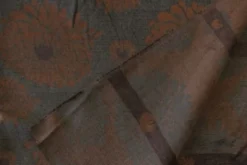jacquard gobelin - Big Brown Flowers on Steelblue