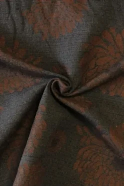jacquard gobelin - Big Brown Flowers on Steelblue