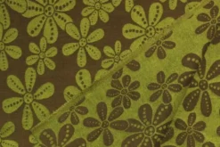 Jacquard Gobelin - Big Flowers Green/Taupe