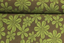 Jacquard Gobelin - Big Flowers Green/Taupe