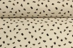 Jacquard Gobelin - Black/Beige Spots on Creme
