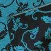jacquard gobelin - Black Flower Barok on Petrol