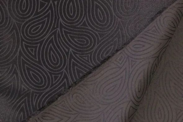 jacquard gobelin - Deep Steelblue Leaves