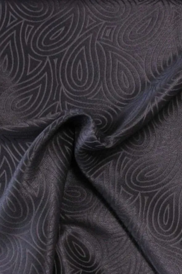 jacquard gobelin - Deep Steelblue Leaves