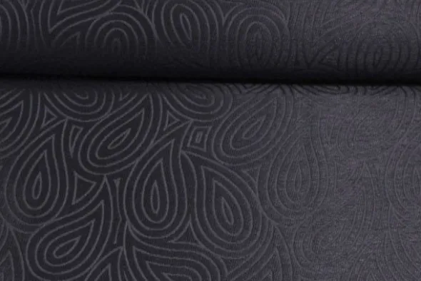 jacquard gobelin - Deep Steelblue Leaves