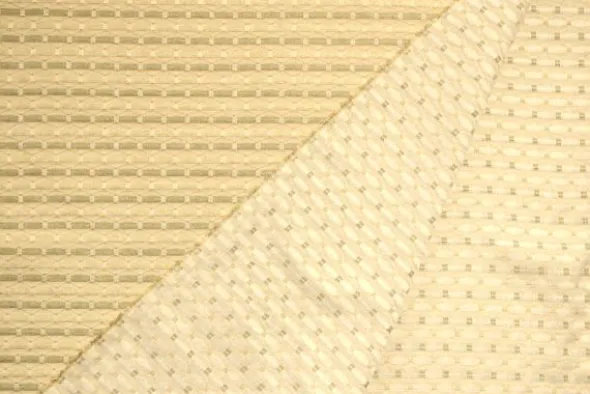 Jacquard Gobelin - Green/Yellow stripes on Creme