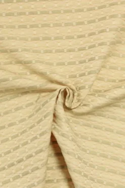 Jacquard Gobelin - Green/Yellow stripes on Creme