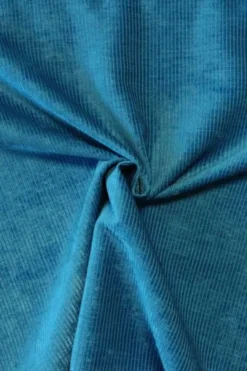 Jacquard Gobelin - Petrol Blue Velvet Stripes