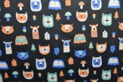 Jogging - Orange/Blue Wood Animals on Black