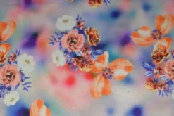 Jogging - Orange/White/Blue Flowers on Aquarel