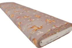 Katoen - Baby Deer in Nature on Taupe/Grey