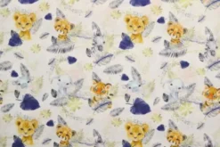 Katoen - Baby Safari Animals White/Blue