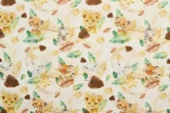 Katoen - Baby Safari Animals White/Green