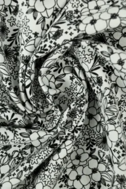 Katoen - Black and White Flower Sea